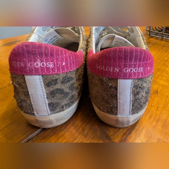 Golden Goose Sneakers with Glittery Blue Star and Pink Heel - Picture 3 of 7